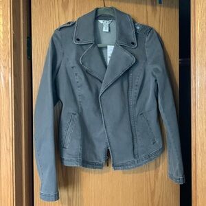 NWT White House Black Market gray moto jacket